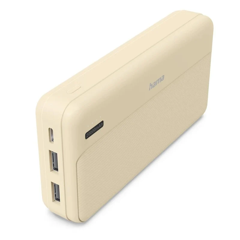 Hama Pocket 20 Powerbank 20000mAh LiPo, 2xA+1xC, Sand