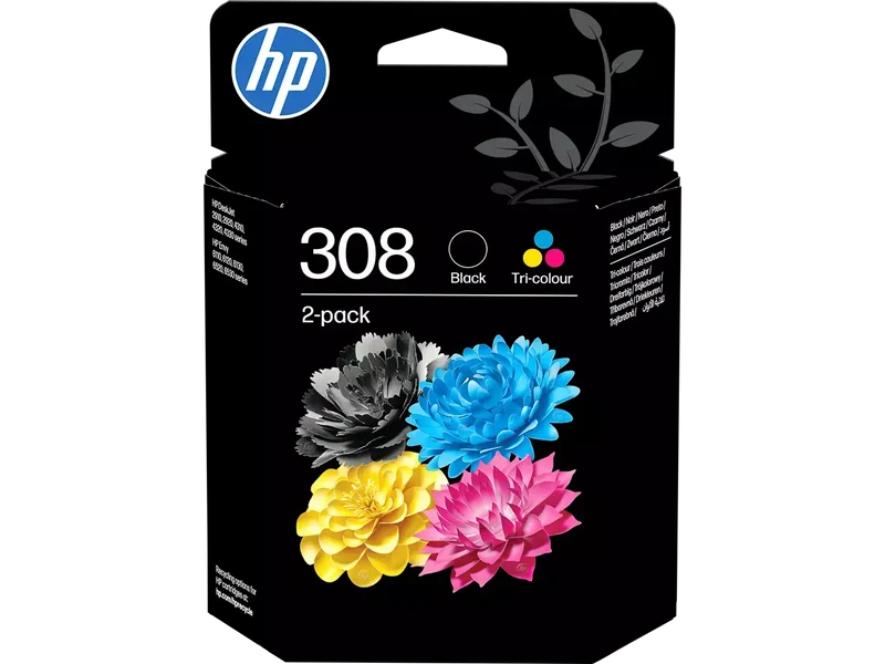 HP 308 2er-Pack Original Patronen Schwarz/Cyan/Magenta/Gelb