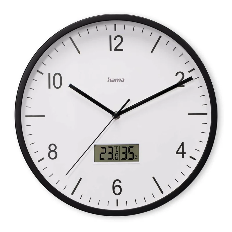 Hama Funkwanduhr Lanzarote Ø 35 cm mit Thermo-Hygrometer