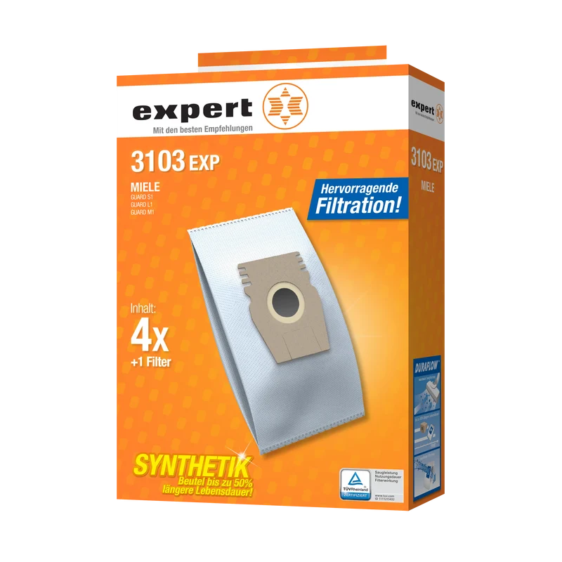 expert 3103EXP Staubsaugerbeutel 4 Beutel, 1 Filter