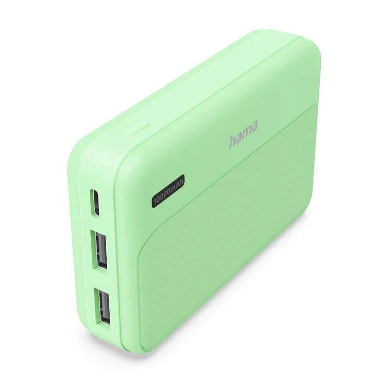 Hama Pocket 10 Powerbank 10000 mAh LiPo, USB-C 2x USB-A grün