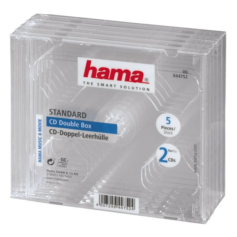 Hama CD-Doppel-Leerhülle 5er-Pack, transparent Standard