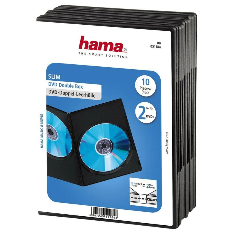 Hama DVD-Doppelhülle Super Slim 10er-Pack Schwarz