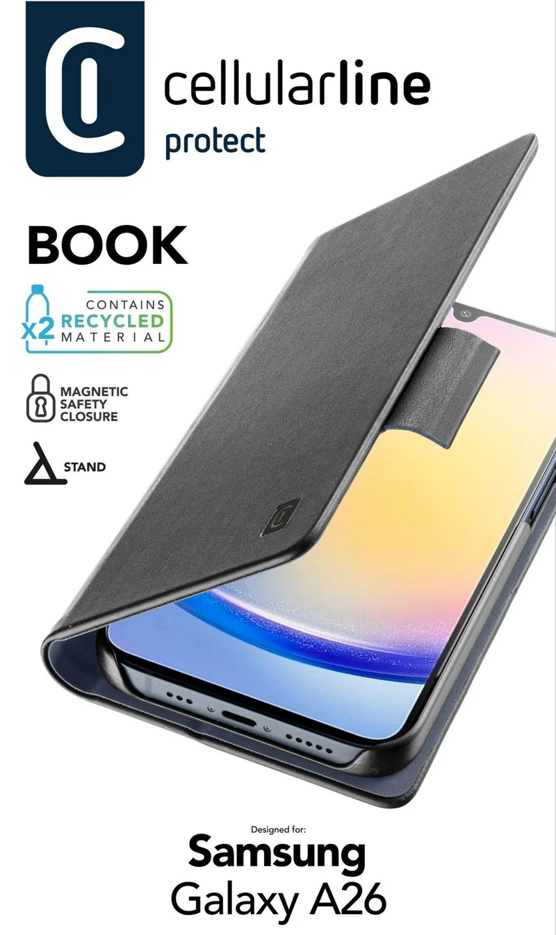 Cellularline Wallet Case für Samsung A26 5G - Schwarz
