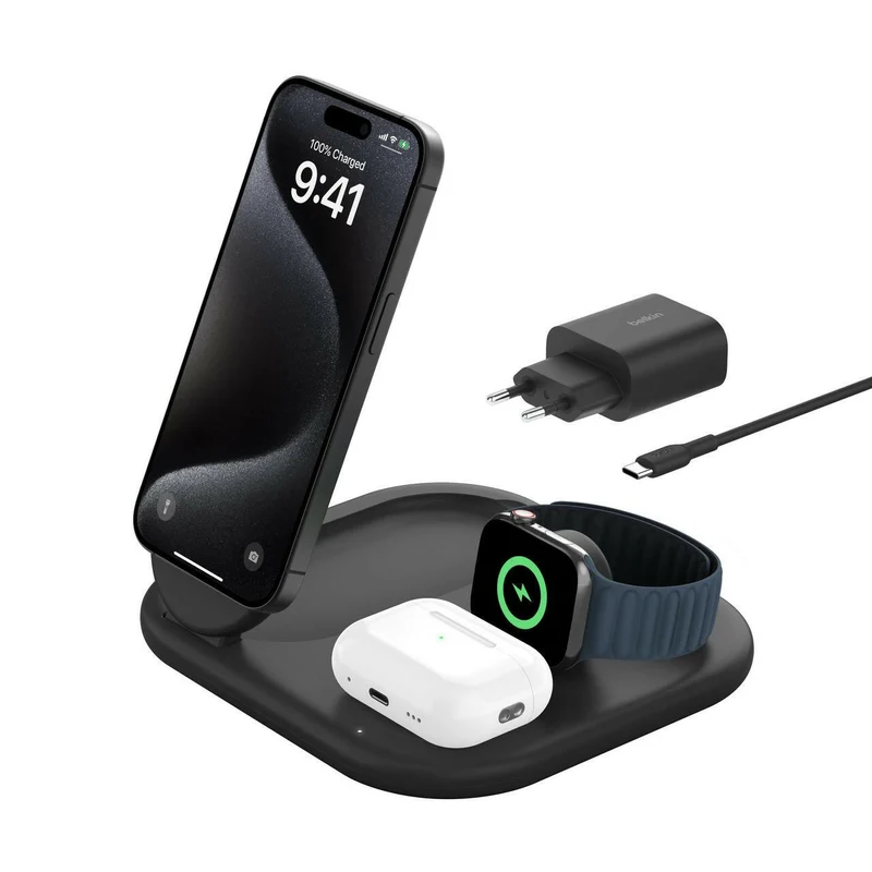 Belkin BoostCharge 3-in-1 Qi2 Ladegerät für iPhone & Watch
