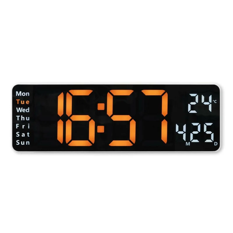 Hama Wanduhr Digital Santa Cruz LED-Thermometer