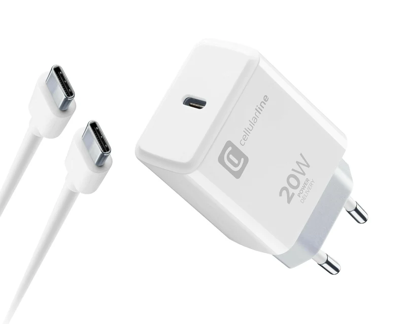 Cellularline Charger Kit 20W für iPhone 15 Serie - USB-C PD