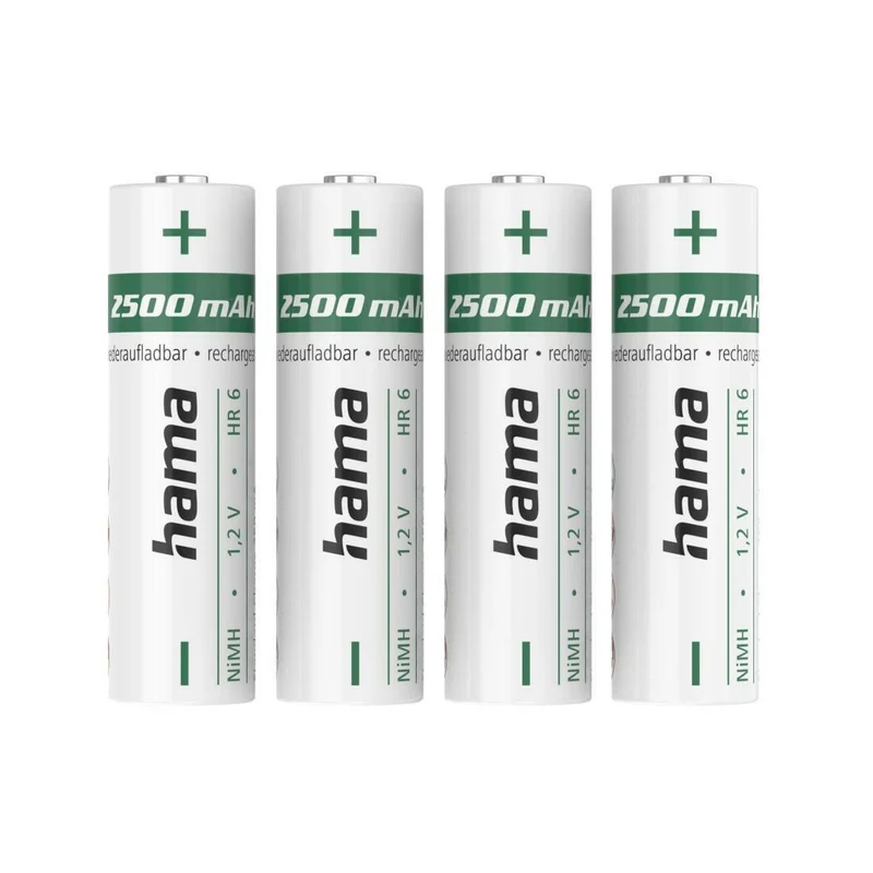Hama Akku Batterien AA aufladbar, 4x 2500 mAh NiMH