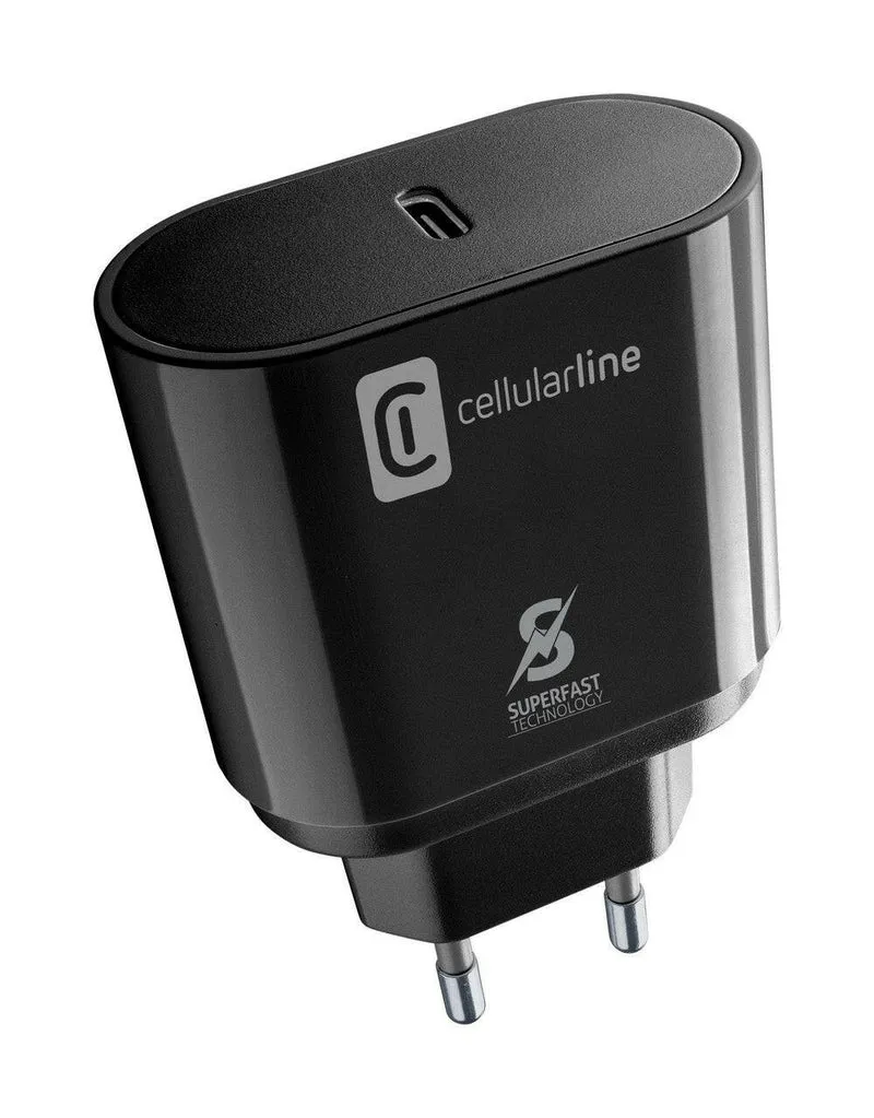 CellularLine Super Fast Charger Kit 25W - Schwarz - USB