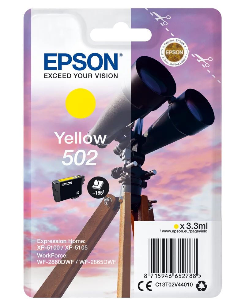 Epson 502 Original Tintenpatrone Gelb für XP & WF Serien