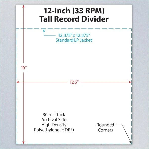 BCW 12-Inch Record Divider - Tall (White)