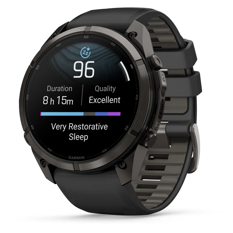 Garmin fenix 9 Pro 51mm Carbon Grey DLC Titanium with Black/Pebble Grey Silicone Band