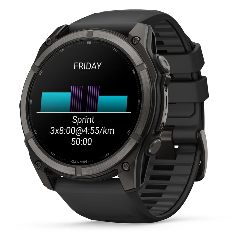 Garmin fenix 9 51mm Carbon Grey DLC Titanium with Black Silicone Band