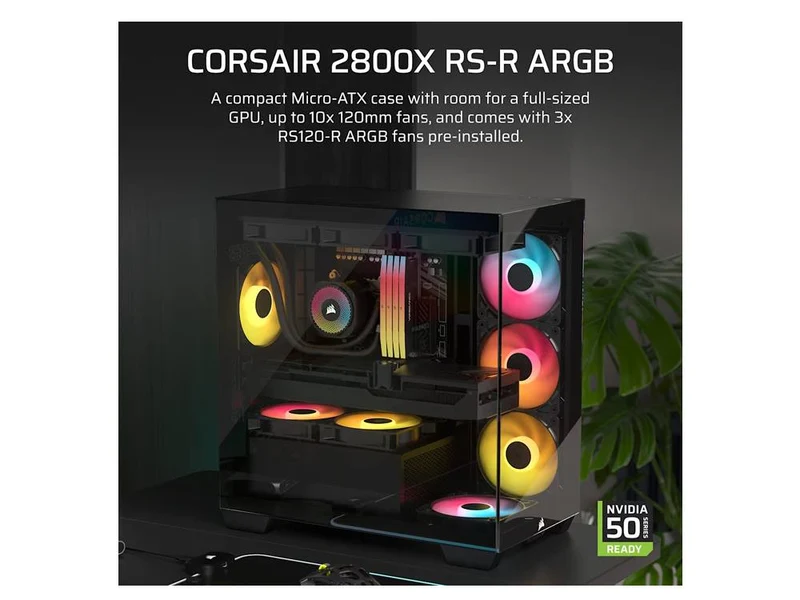 Corsair 2800X RS-R ARGB Micro-ATX PC Case - Black