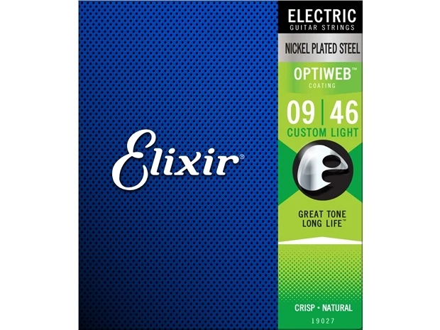 Elixir #19027 Electric Guitar Strings Optiweb Steel 9-46 Custom Light