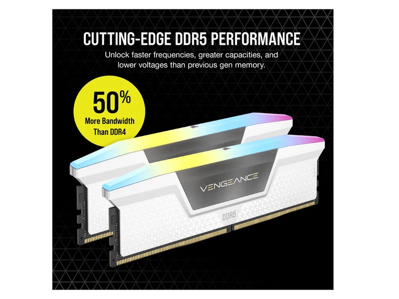 Corsair 16GB (2x8GB) CMH16GX5M2B5200Z40W Vengeance RGB 5200MHz CL40 DDR5 RAM