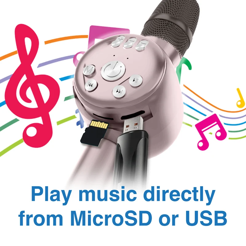 Laser LED Karaoke Microphone (Rose Gold)