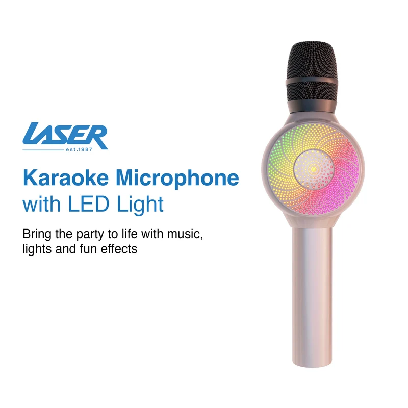 Laser LED Karaoke Microphone (Rose Gold)