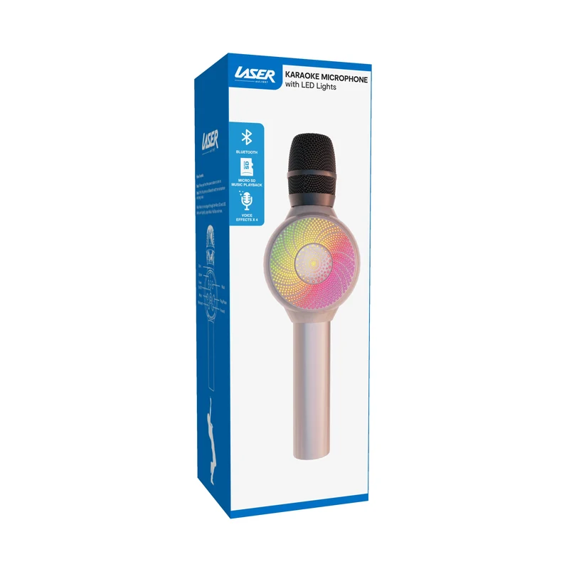 Laser LED Karaoke Microphone (Rose Gold)