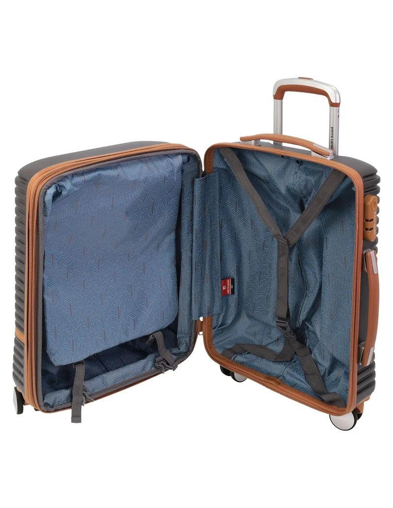 Pierre Cardin Cabin Hard-Shell Suitcase Travel Luggage 54cm Charcoal