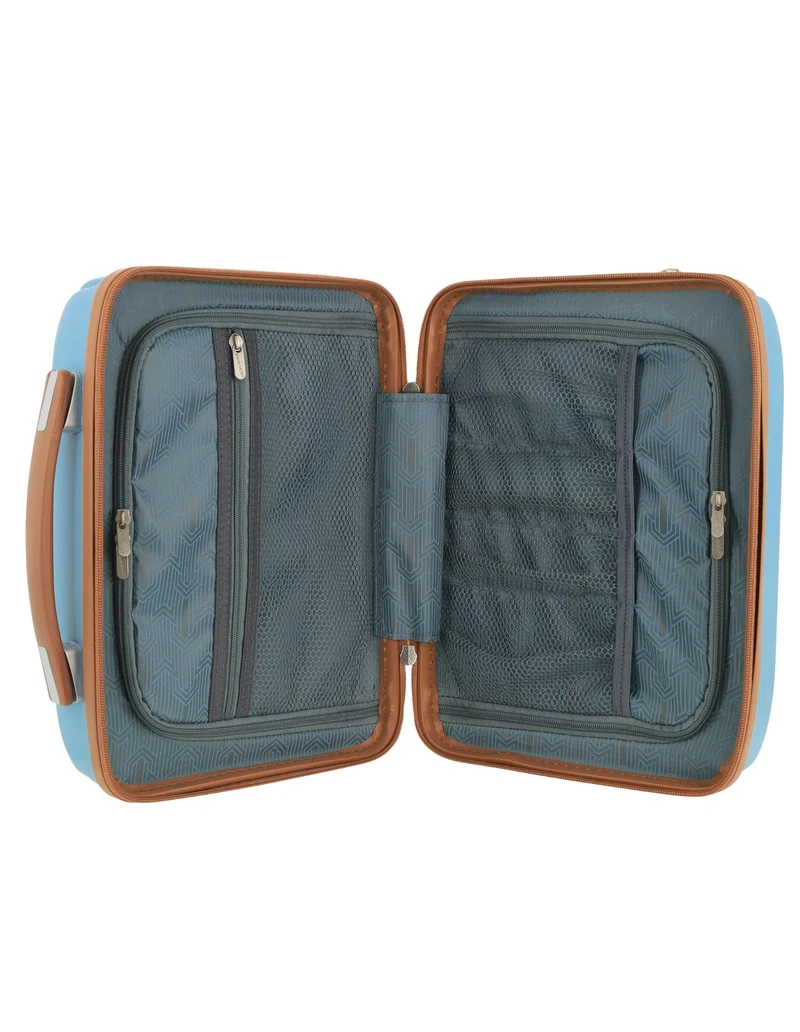 Pierre Cardin Large Hard-Shell Suitcase & Mini Beauty Case Set w/ Tag Blue