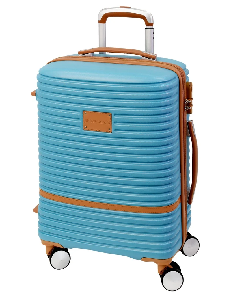 Pierre Cardin Cabin Hard-Shell Suitcase & Mini Beauty Travel Case Set Blue