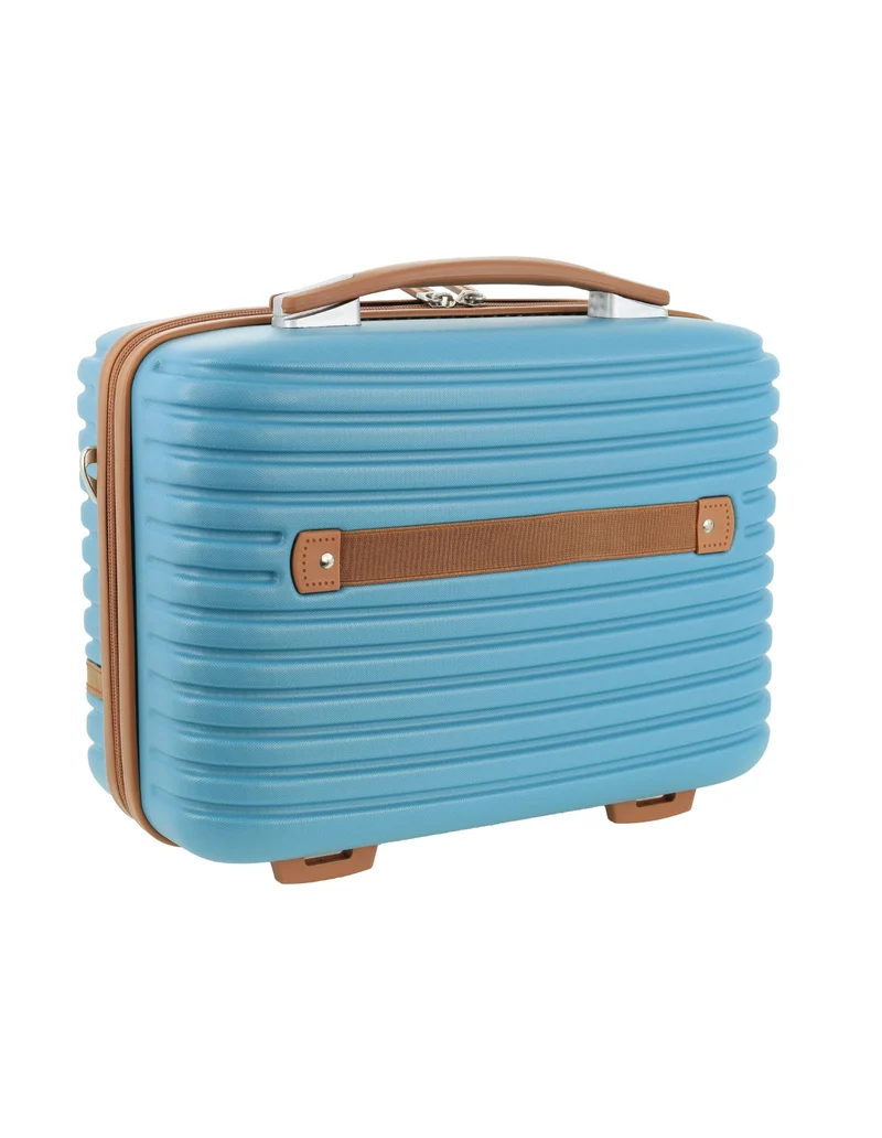 Pierre Cardin Cabin Hard-Shell Suitcase & Mini Beauty Travel Case Set Blue