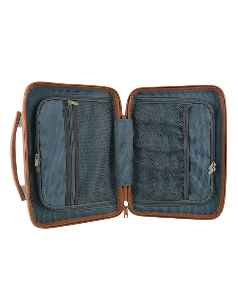 Pierre Cardin Medium Hardshell Suitcase and Beauty Case Set (White)