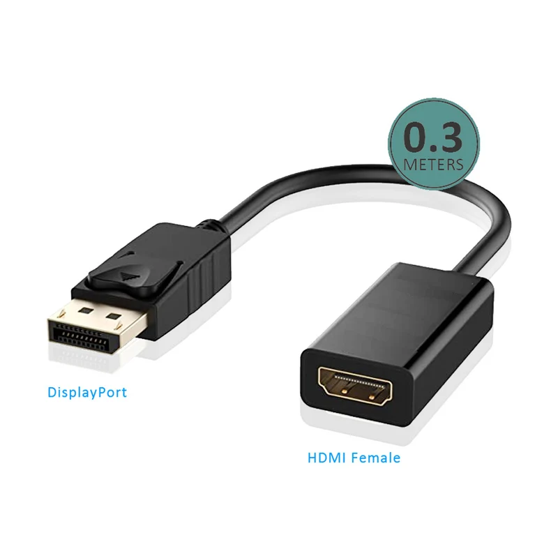 Sansai DisplayPort to HDMI Male to Female Adapter (30cm)