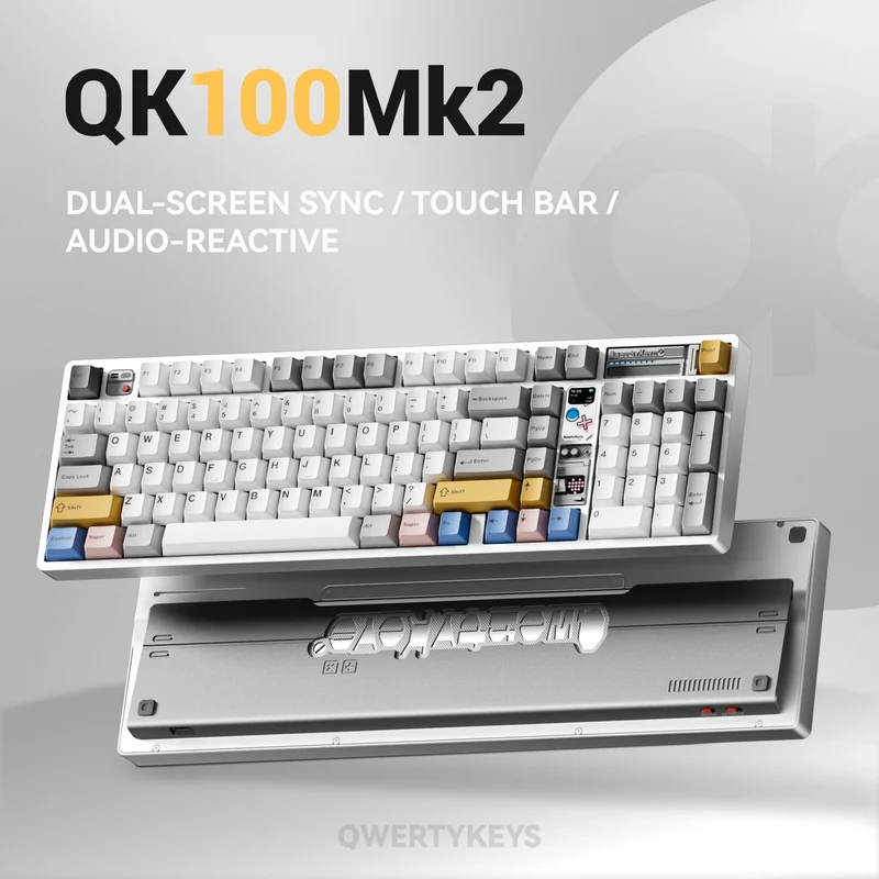 Qwertykeys QK100 Mk2 Prebuilt Wireless Mechanical Keyboard (Strawberry Pink)