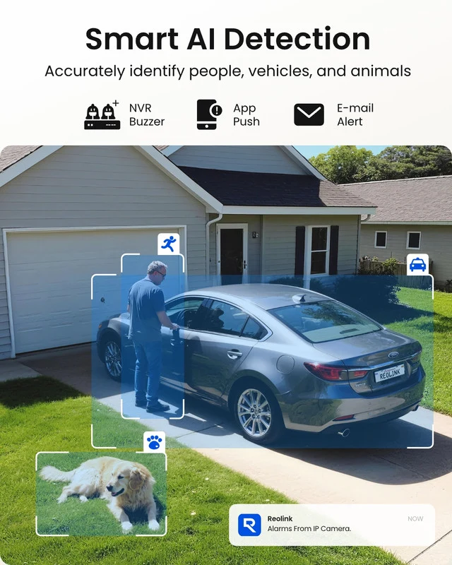 Reolink OMVI 3i PoE x2 Bundle RLN8-410 Triple-Lens Security Camera Auto Tracking
