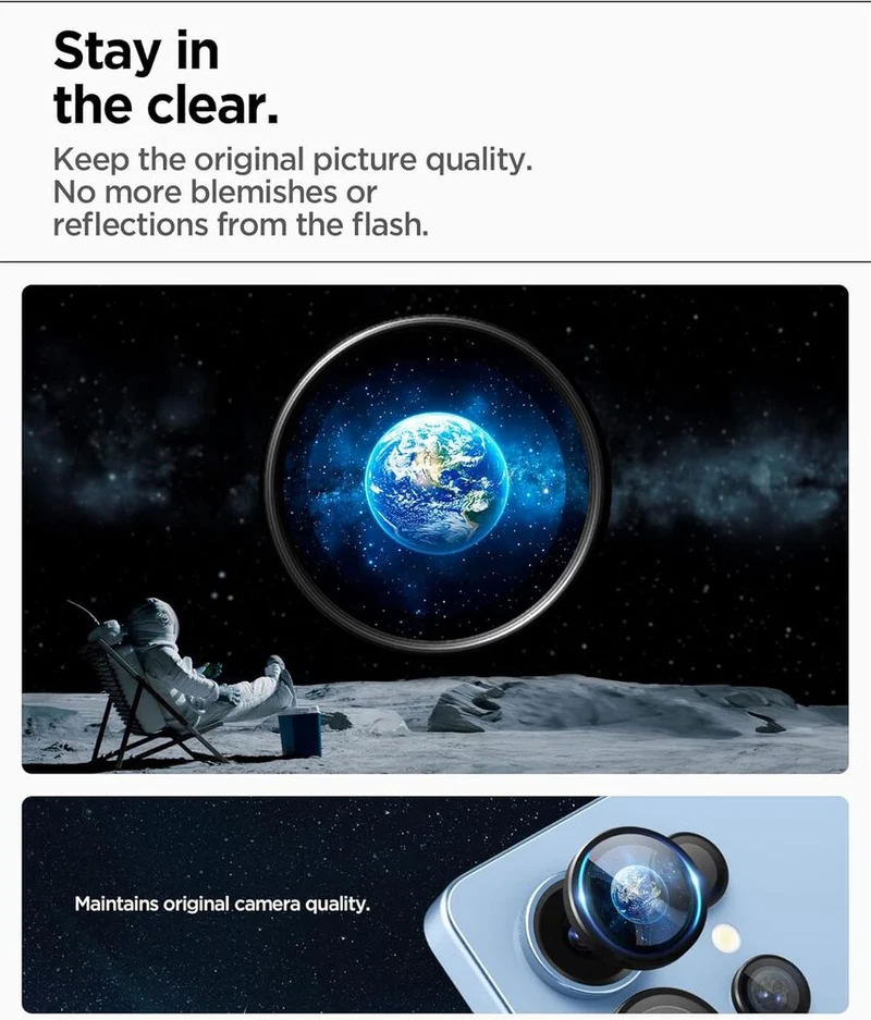 Spigen Samsung Galaxy S25 Ultra EZ Fit GLAS.tR Optik Pro HD 2PCS Camera Lens Protector - Black