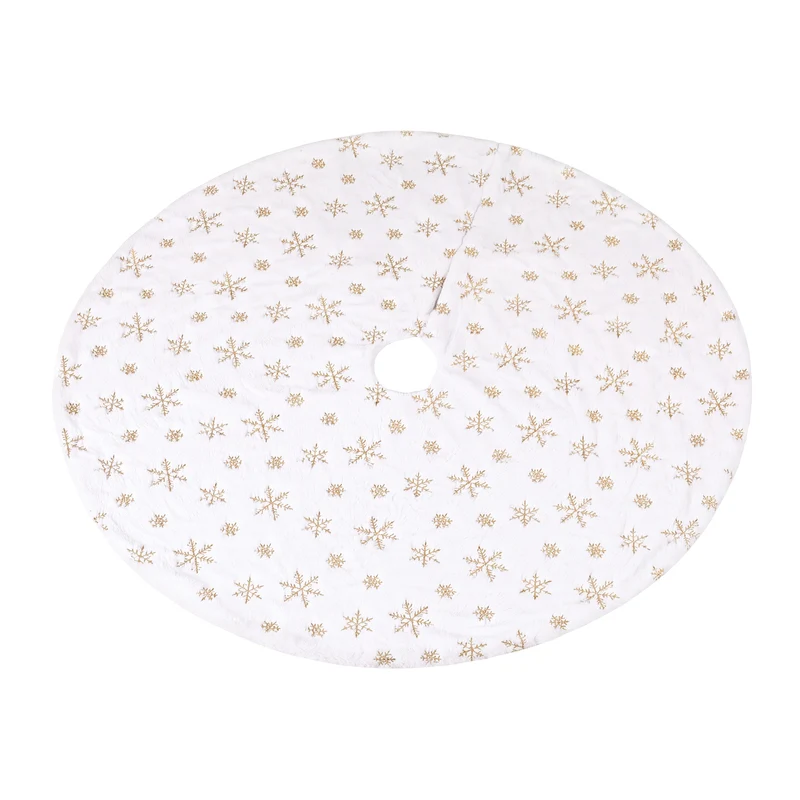 Jingle Jollys Christmas Tree Skirt 120cm Snowflake Ornaments Xmas Decorations