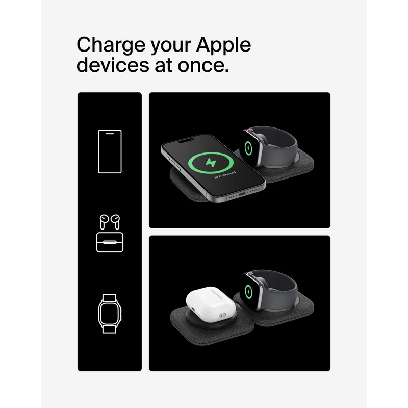 Belkin BoostCharge Pro 2-in-1 Magnetic Qi2 15W Charging Travel Pad