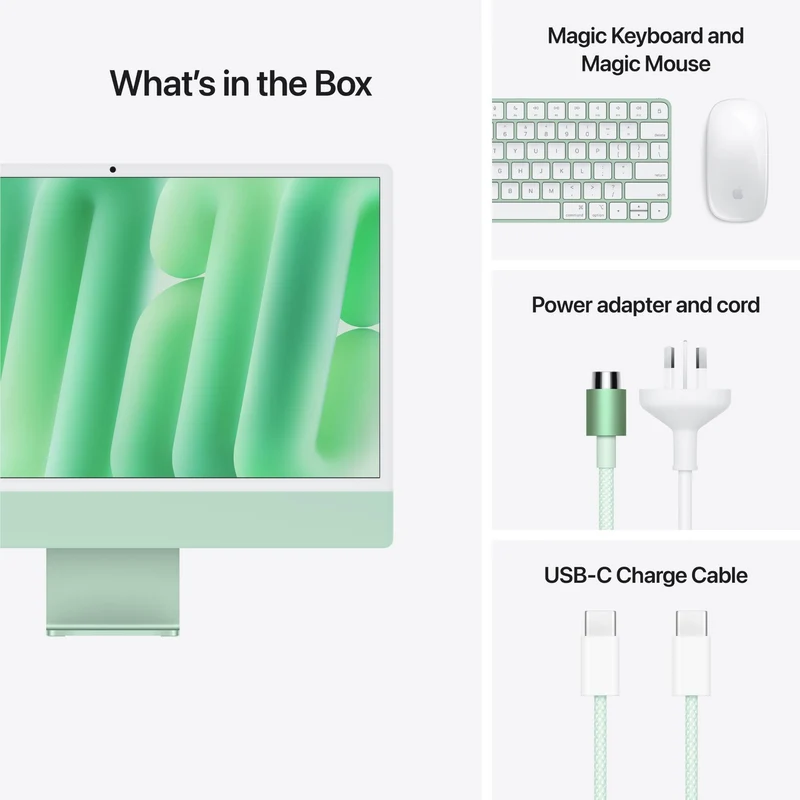 Apple iMac with Retina 4.5K Display 24-inch, M4 Chip 8-core 256GB (Green)[2024]