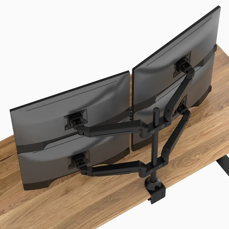 Desky Quad Monitor Arm - Black