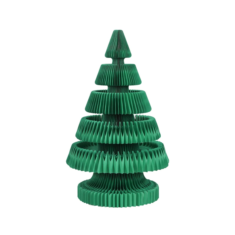 Jingle Jollys Paper Christmas Tree 87CM with Star Topper LEDs Xmas Decorations Kit Home Office Green