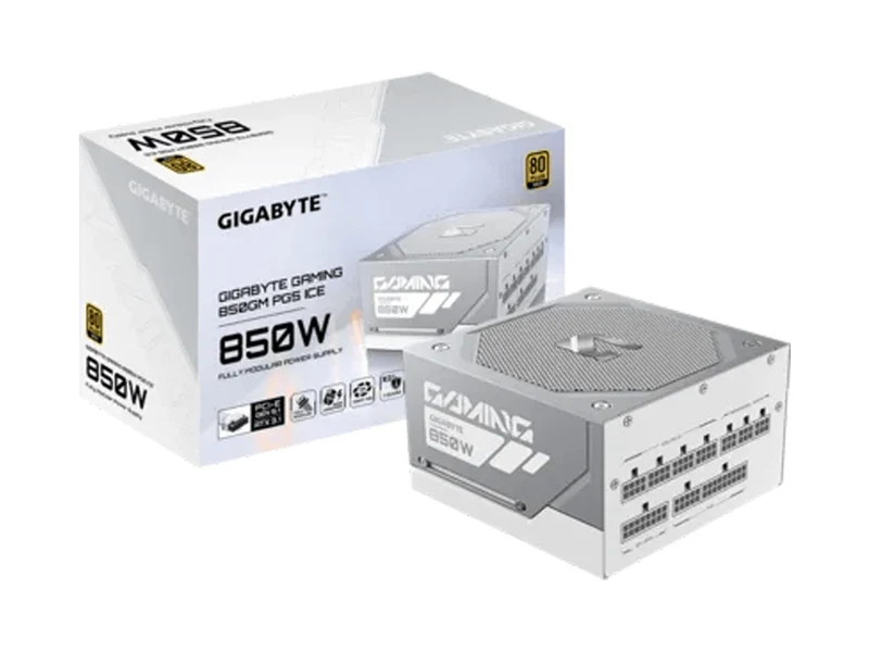 GIGABYTE GAMING 850GM PG5 ICE 80+ Gold Cybenetics 850W ATX3.1 Fully Modular Power Supply
