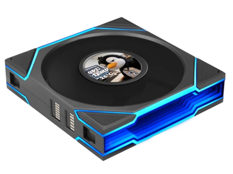 Lian Li Uni Fan TL Flex 1.8in LCD 2.4GHz Wireless 120mm ARGB Fan 3 Pack - Black (12TLLCD1F3B)