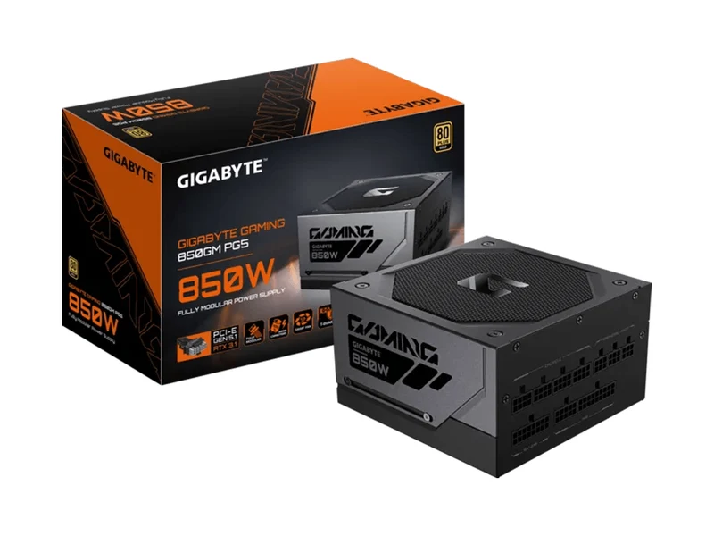 GIGABYTE GAMING 850GM PG5 80+ Gold Cybenetics 850W ATX3.1 Fully Modular Power Supply