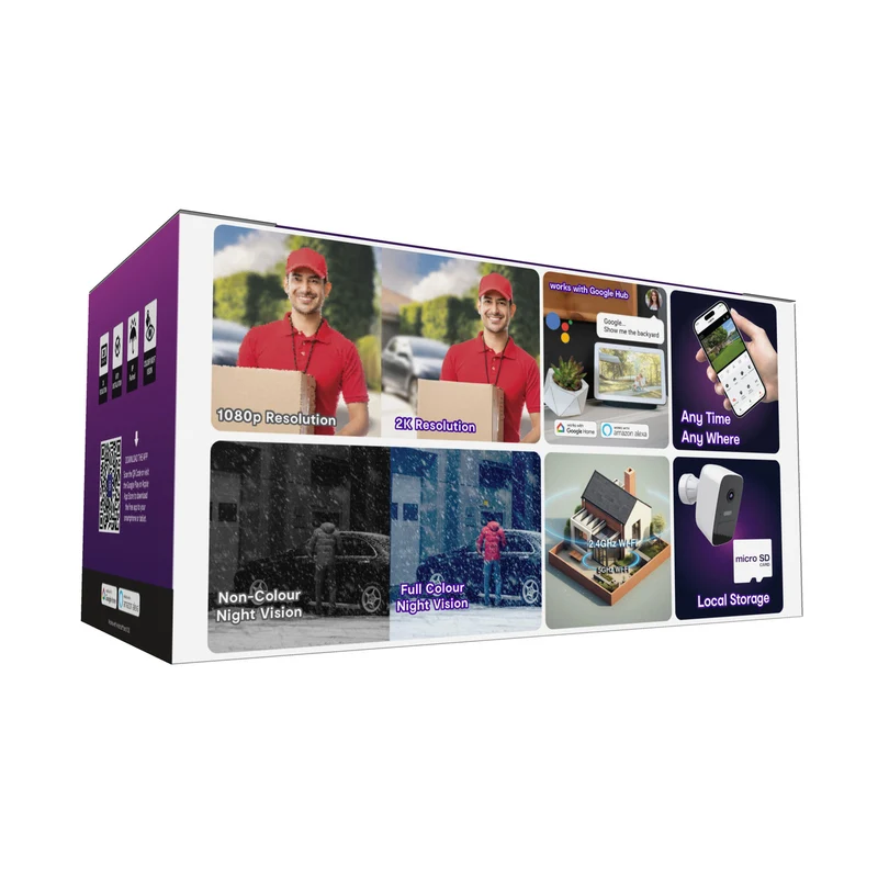 Connect Smart Home 2K Outdoor Security Camera 4 Pack