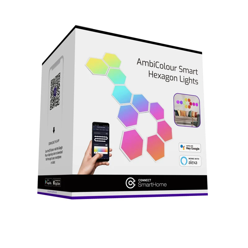 Connect Smart Home AmbiColour Smart Hexagon Lights 10 Pack