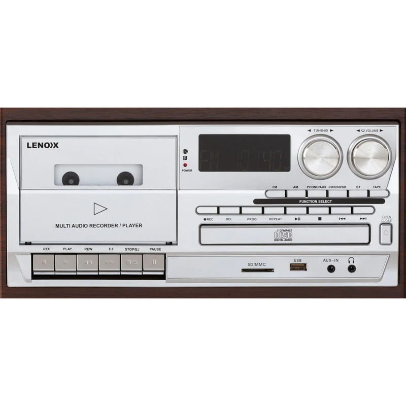 Lenoxx Audio CD/Cassette/Vinyl Streaming Player (Brown)