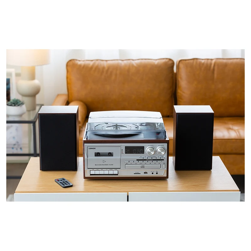 Lenoxx Audio CD/Cassette/Vinyl Streaming Player (Brown)