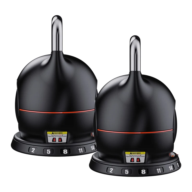 Powertrain 2x 20kg Adjustable Kettlebell Pair Quick Adjust Weight Set for Home Gym Strength & Fitness Workout