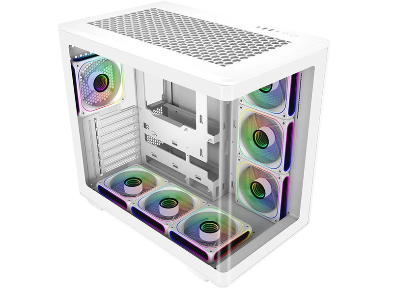Cooler Master 600 Curved Tempered Glass Dual-Chamber ATX Case - White