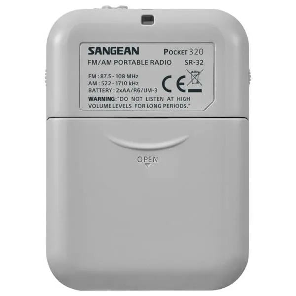 Sangean SR-32 FM / AM Hand Held Receiver - White / Grey
