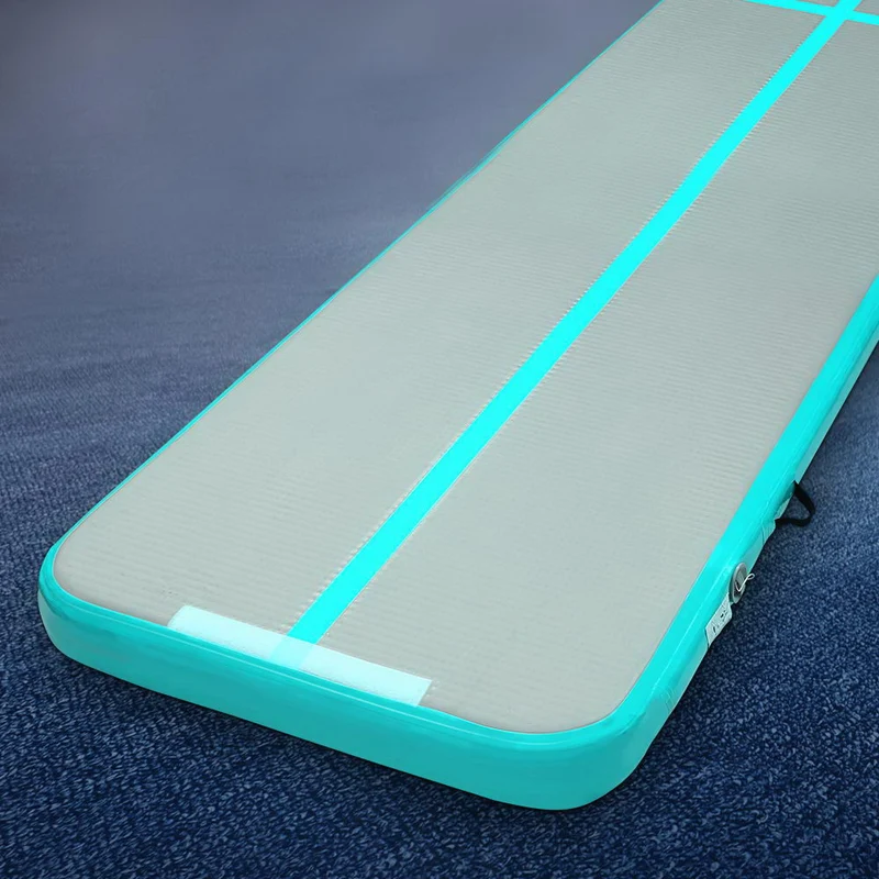 Everfit 5M Air Track Gymnastics Tumbling Exercise Cheerleading Mat Inflatable (Mint and Grey)