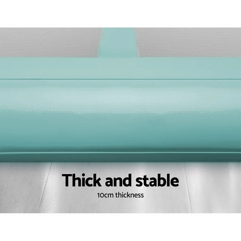Everfit 5M Air Track Gymnastics Tumbling Exercise Cheerleading Mat Inflatable (Mint and Grey)