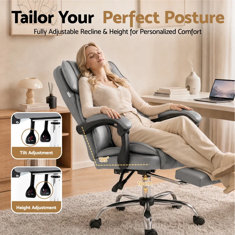 Artiss Executive Office Chair Footrest (Grey)